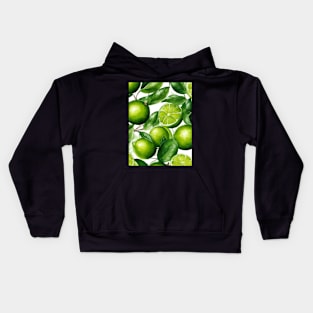 Limes on white Kids Hoodie